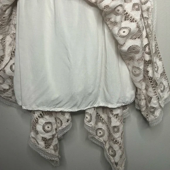 Free People Lace Just Like Honey Ivory Nude Boho Bridal Shower Dress Size 6 - Picture 13 of 15